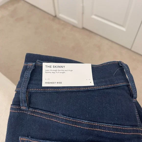 NWT Ann Taylor Highest Rise Skinny Jean Indigo Size 4 - Picture 4 of 6